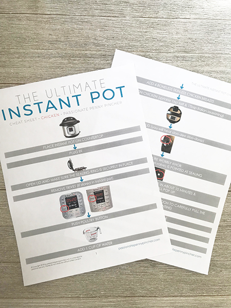 Instant Pot Cheat Sheet Lead Magnet